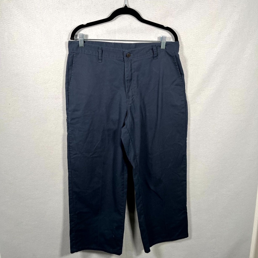 Genuine Dickies Pants Men 35W Navy Blue Cargo Pockets Flat Front Classic Outdoor